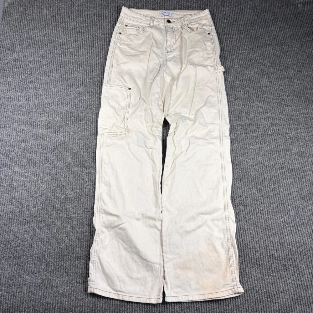 Vanilla Star Pants Women 1/25 Off‎ White Wide Leg Carpenter W25